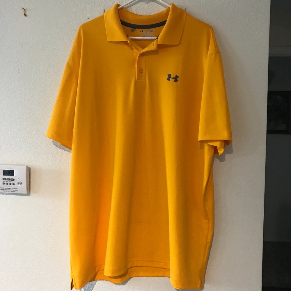 Yellow/Gold Mens Under Armour Golf Shirt 2XL